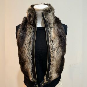 Sugarfly Faux Fur Teddy Jacket in Brown and Black